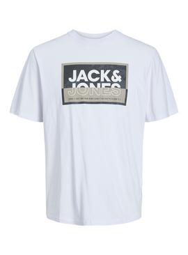 JACK & JONES JUNIOR White Jcologan Short Sleeved Crew Neck Tee Junior 