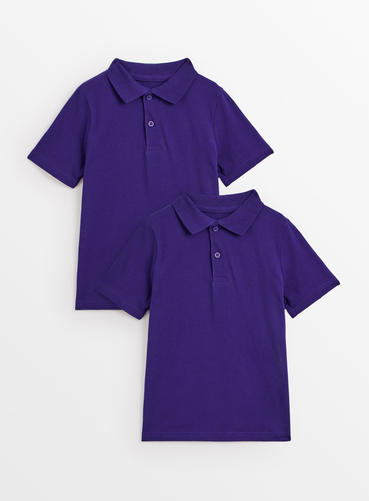 2 Pack Purple Unisex Polo Shirts 7 years