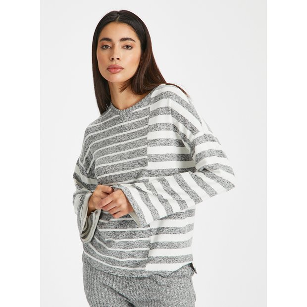 Grey discount striped jumper