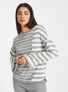 Grey Striped Soft Touch Jumper 