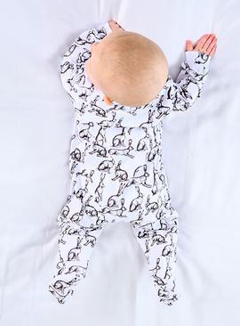 FRED & NOAH Hare Print Sleepsuit 