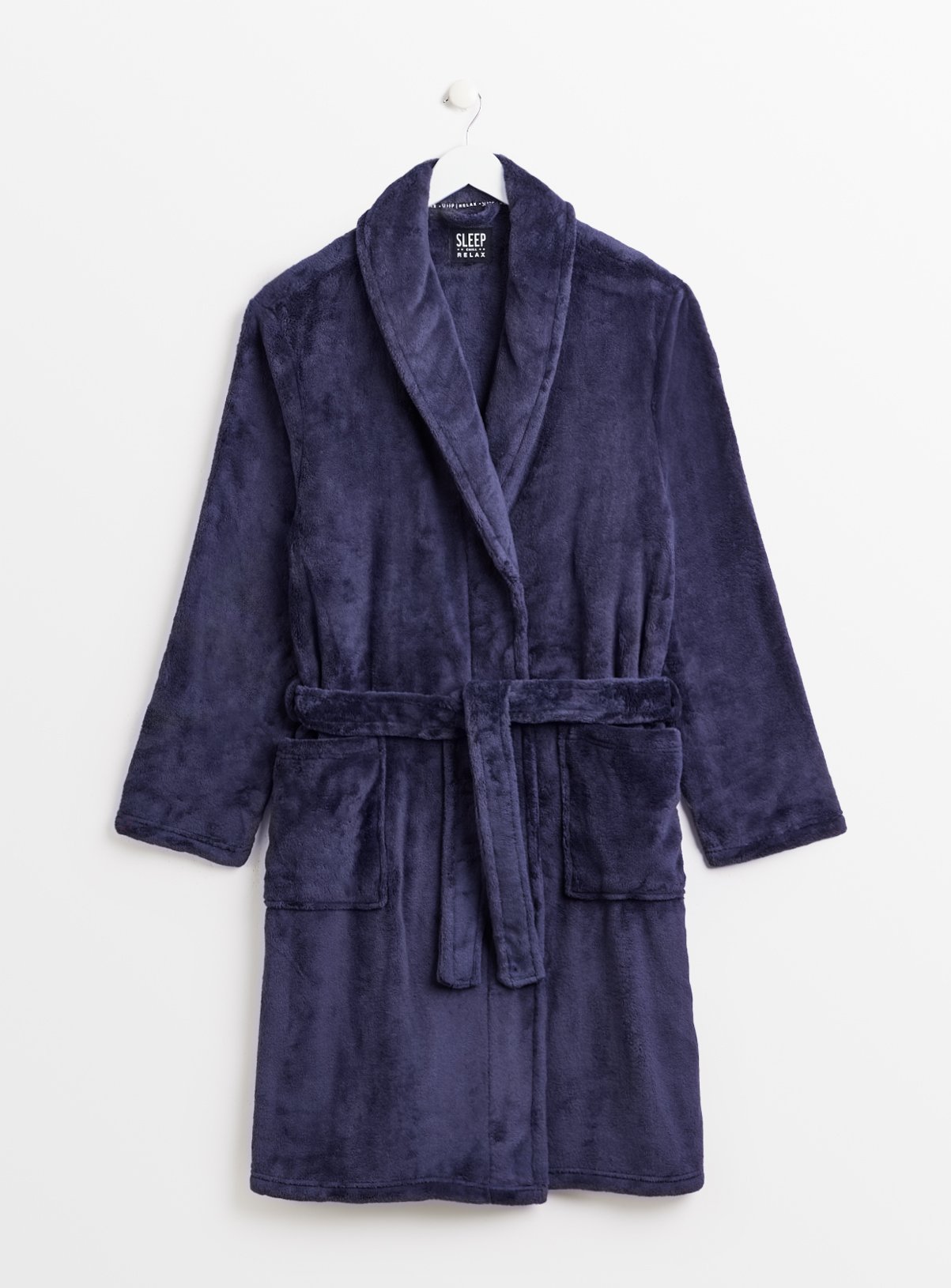 Navy Soft Fleece Dressing Gown S