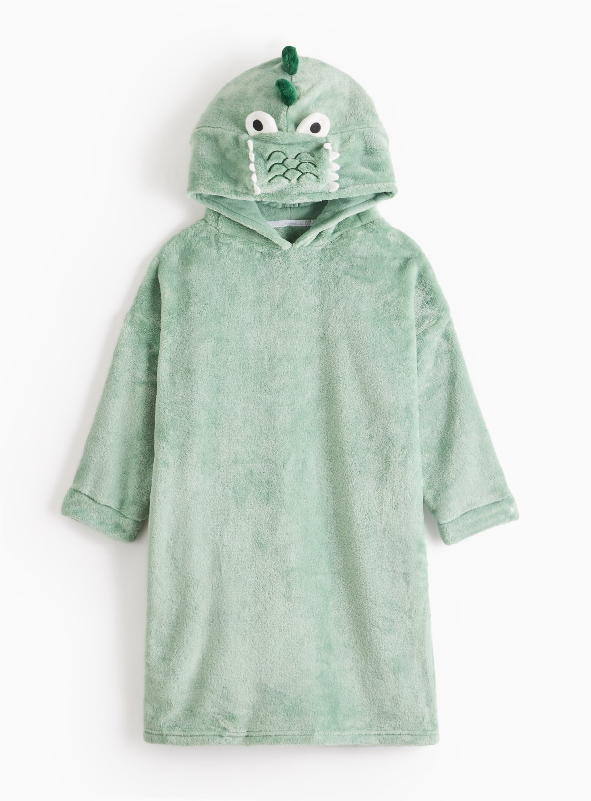 Green Novelty Dinosaur Fleece Hooded Blanket 