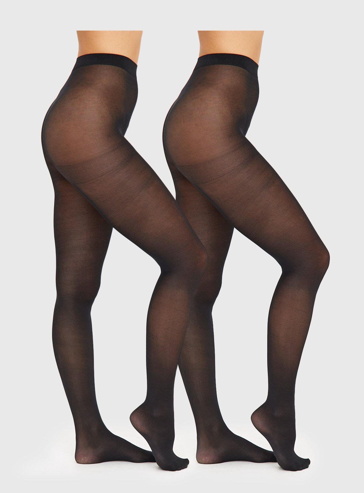 Black 40 Denier Opaque Tights 2 Pack 