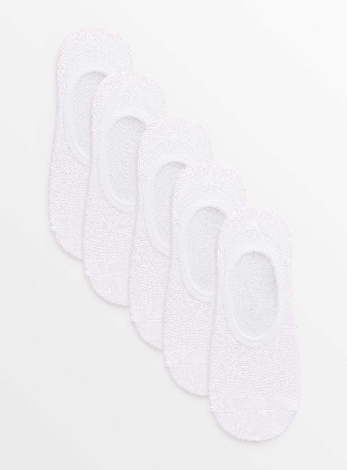 White Mesh Footsies 5 Pack 