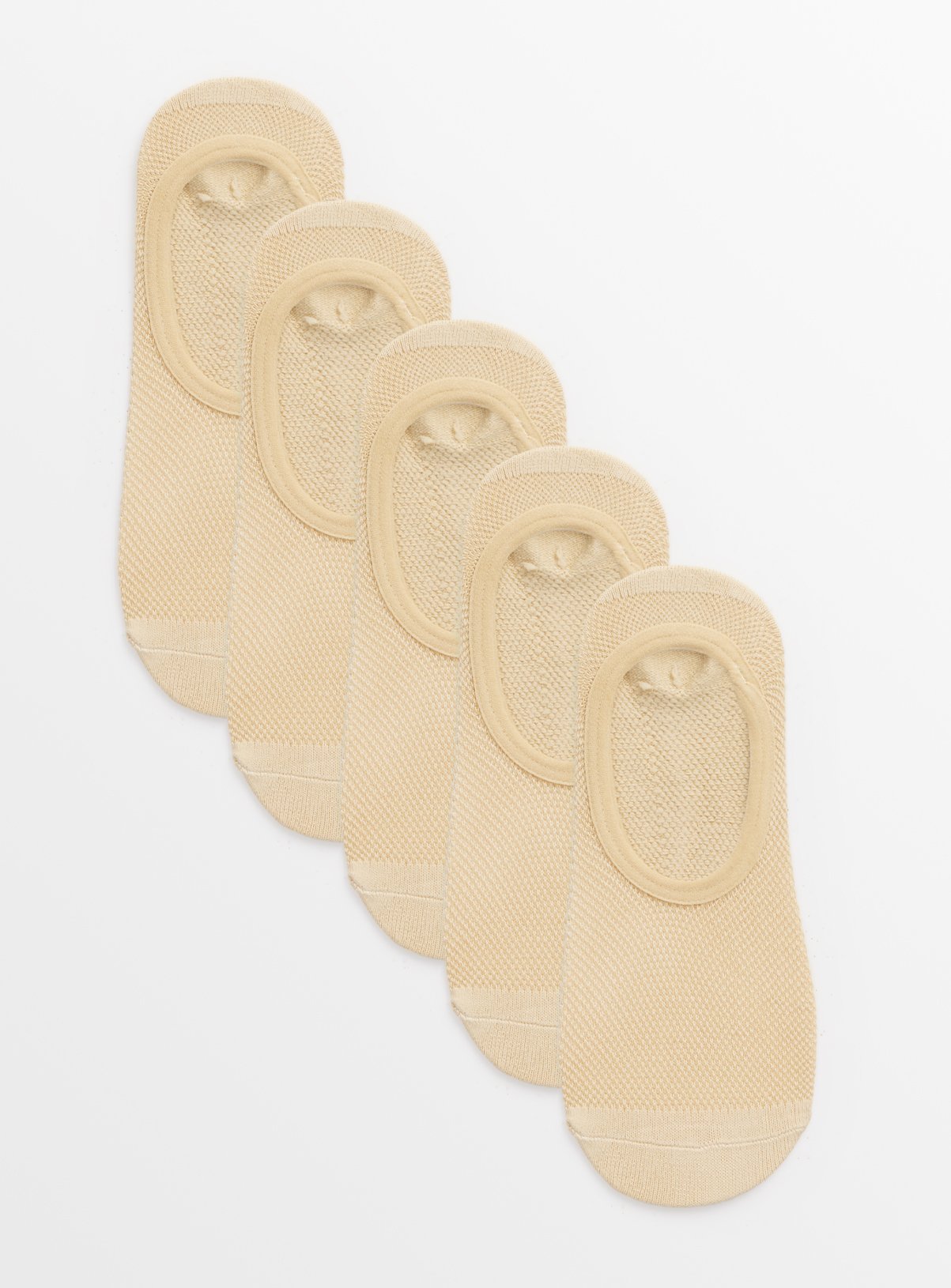 Beige Mesh Footsies 5 Pack 4-6