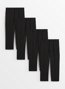 Reinforced Knee School Woven Trousers 4 Pack 