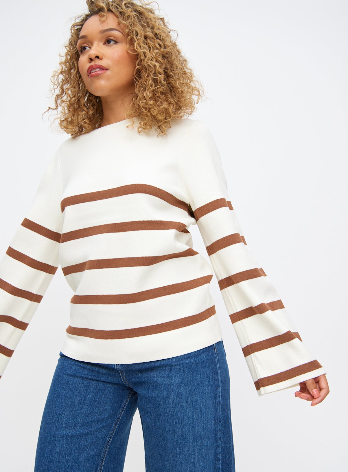Relaxed Stripe Crew Neck Jumper 