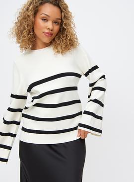 Relaxed Stripe Crew Neck Jumper 