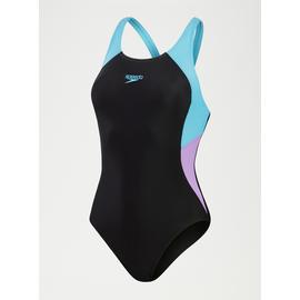 SPEEDO Womens Colourblock Splice Muscleback Swimsuit 