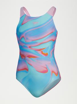 SPEEDO Girls Printed Pulseback Swimsuit 
