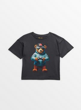 Charcoal Grey Teddy Bear Gaming T-Shirt 