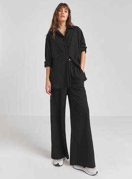 SIMPLY BE Black Textured Relaxed Shirt 
