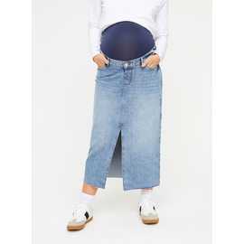 MATERNITY Overbump Mid Wash Denim Maxi Skirt