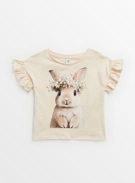 Cream Bunny Photograph Print T-Shirt 