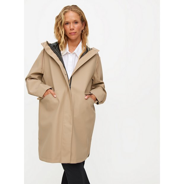 Buy Taupe Longline Rubberised Raincoat L Coats Tu