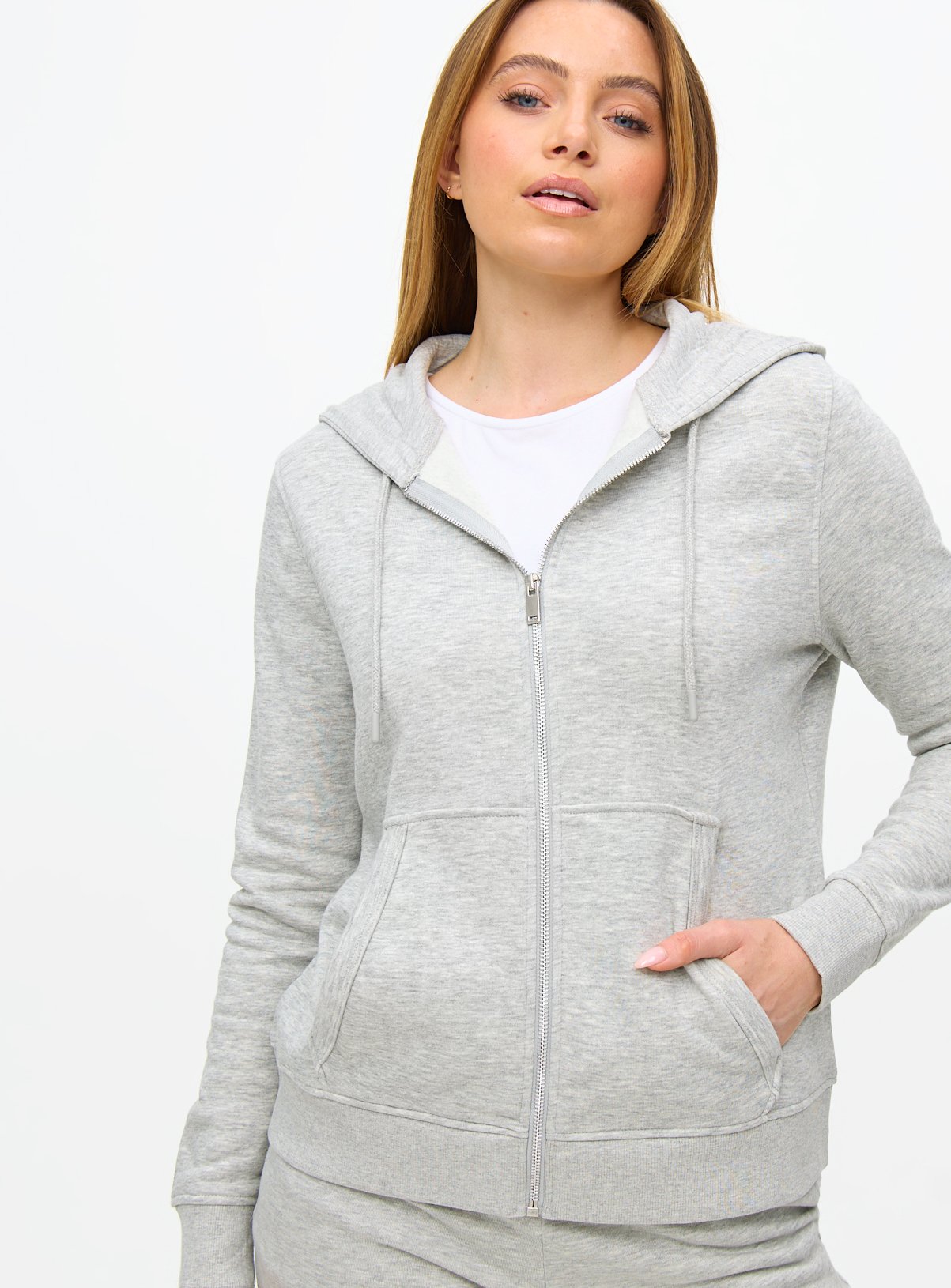 Grey Zip-Through Coord Hoodie L
