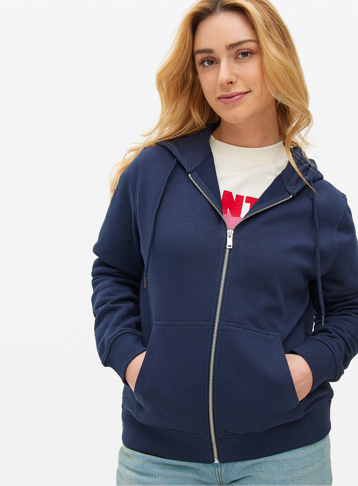 Navy Zip-Through Coord Hoodie L