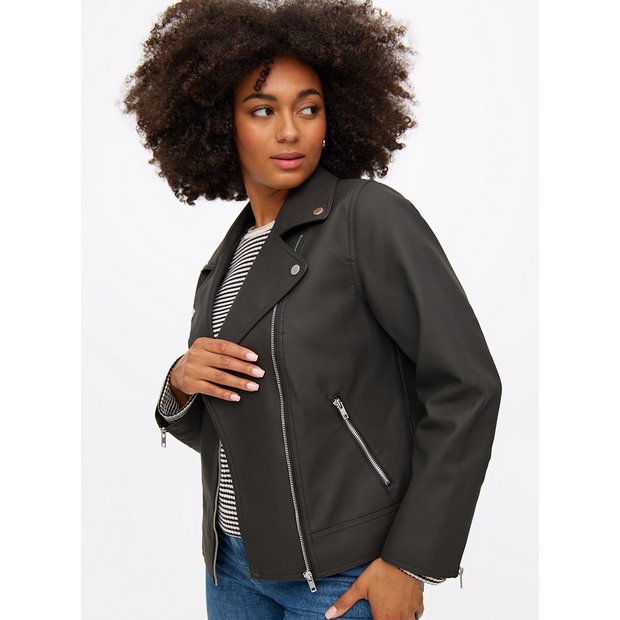 Buy Black Faux Leather Biker Jacket 10 Jackets Tu