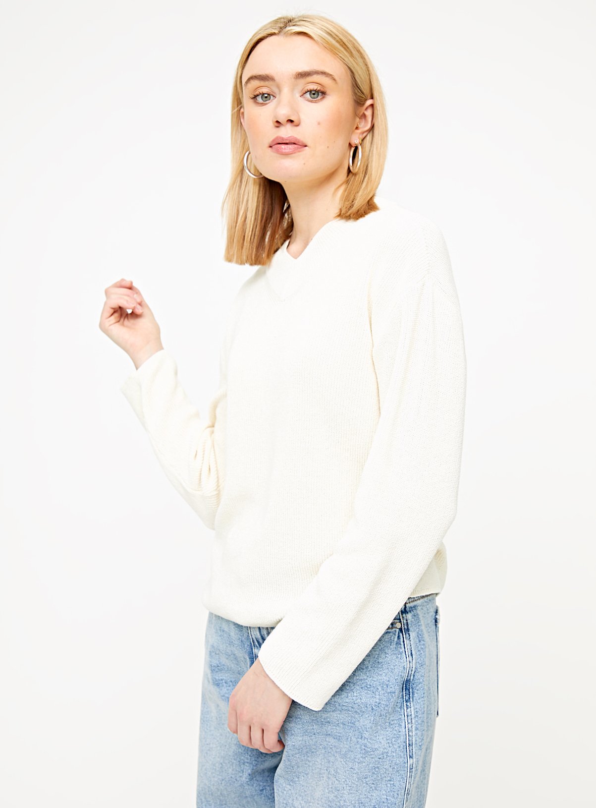 High V Neck Jumper 