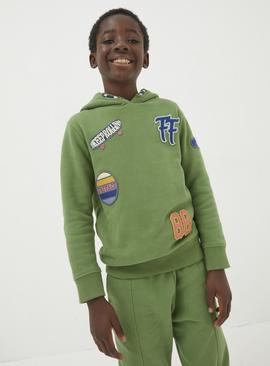 FATFACE Badge Sweat Popover Hoodie 3-4 Years
