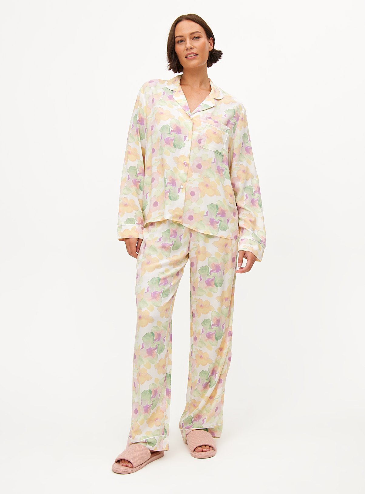 Watercolour Floral Traditional Pyjamas 