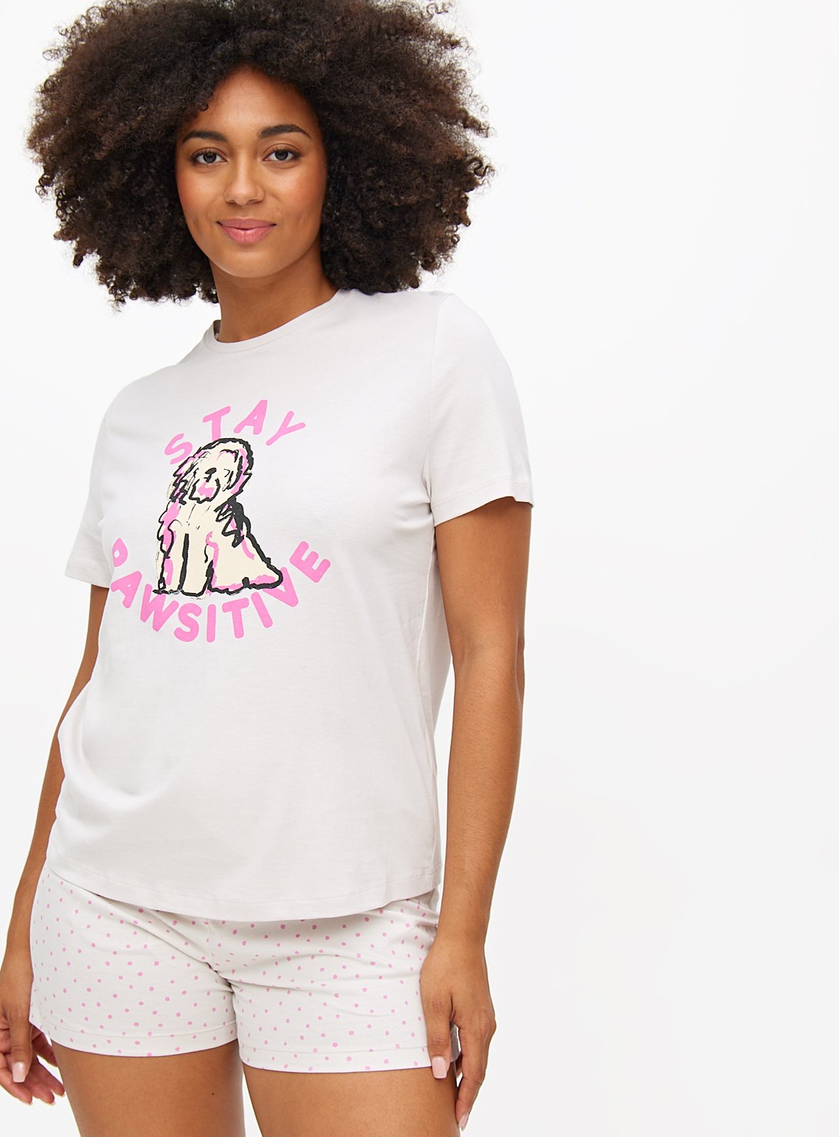 Dog Print Jersey Short Sleeve Pyjamas 