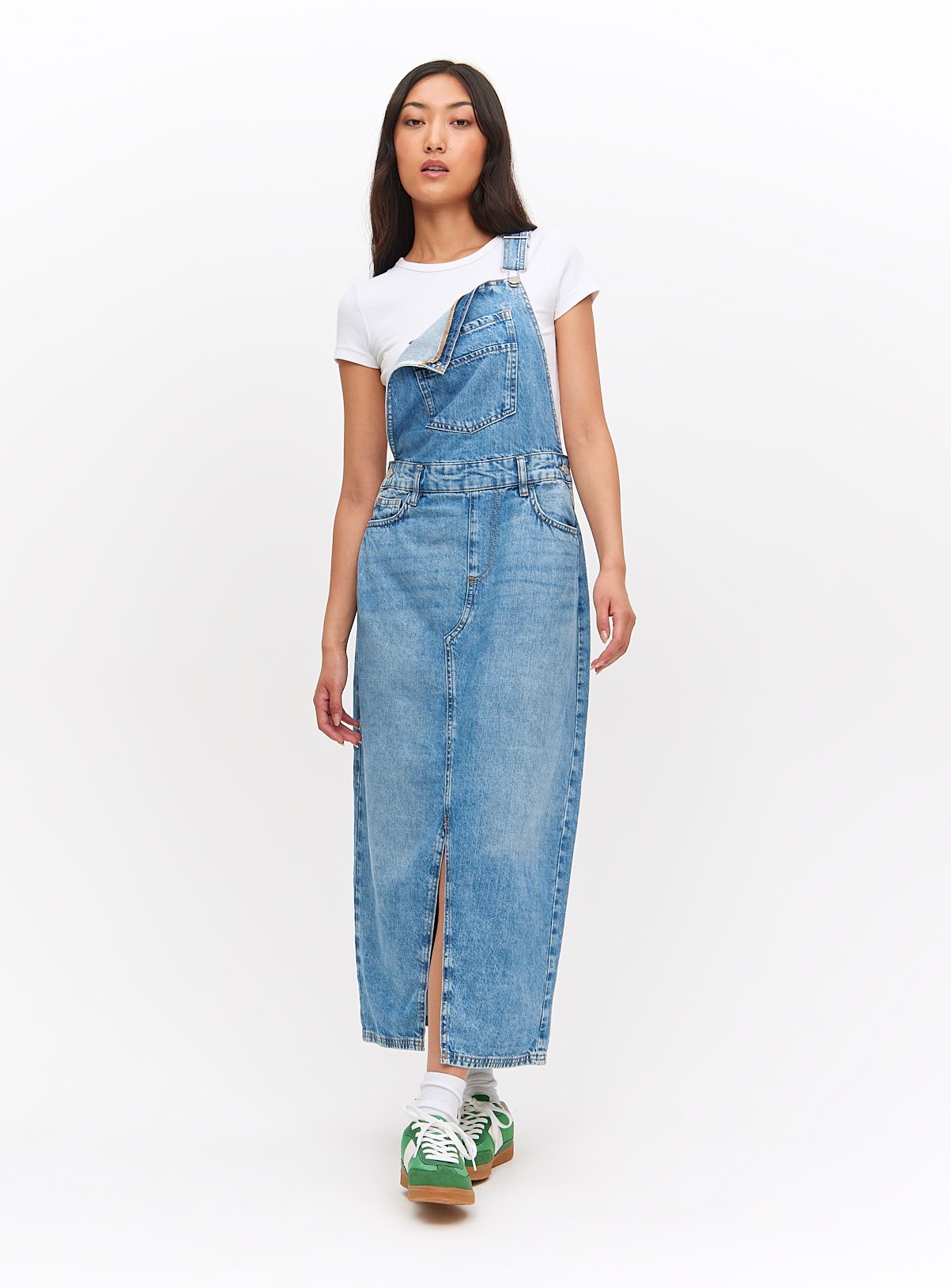 Blue Denim Dungaree Midaxi Dress 20