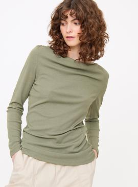 Ruched Side Long Sleeve Top 
