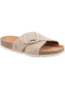 HUSH PUPPIES Becky Mule Sandal Taupe 