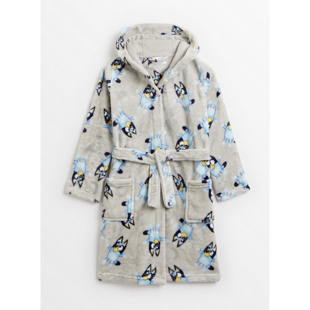 Buy Bluey Grey Fleece Character Print Dressing Gown 1.5 2 years Pyjamas Tu