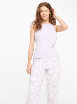 Lilac Floral Racer Back Pyjamas 