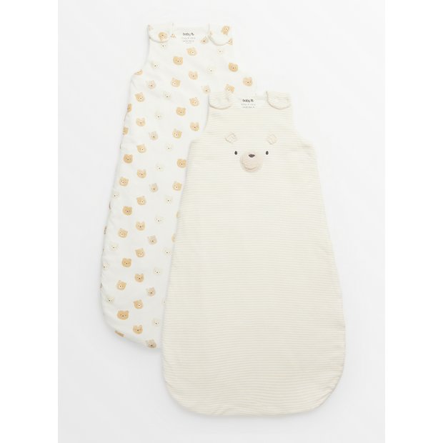 Buy Cream Bear Print 2.5 Tog Sleeping Bags 2 Pack 0 6 Months Sleepsuits and pyjamas Tu