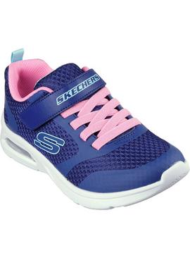 SKECHERS Microspec Max Racer Gal Trainer Navy And Pink 