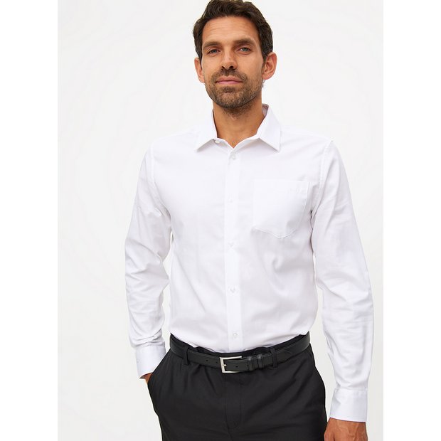 Buy White Regular Fit Cotton Twill Long Sleeve Shirt 17 | Shirts | Tu 