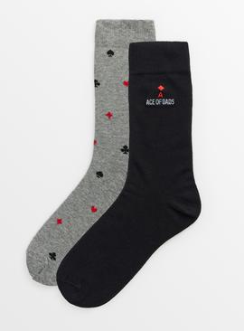 Ace Of Dads Father's Day Socks 2 Pack 