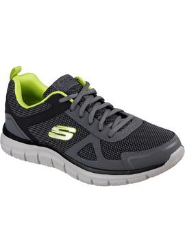 SKECHERS Track Bucolo Sport Shoes Charcoal And Lime 
