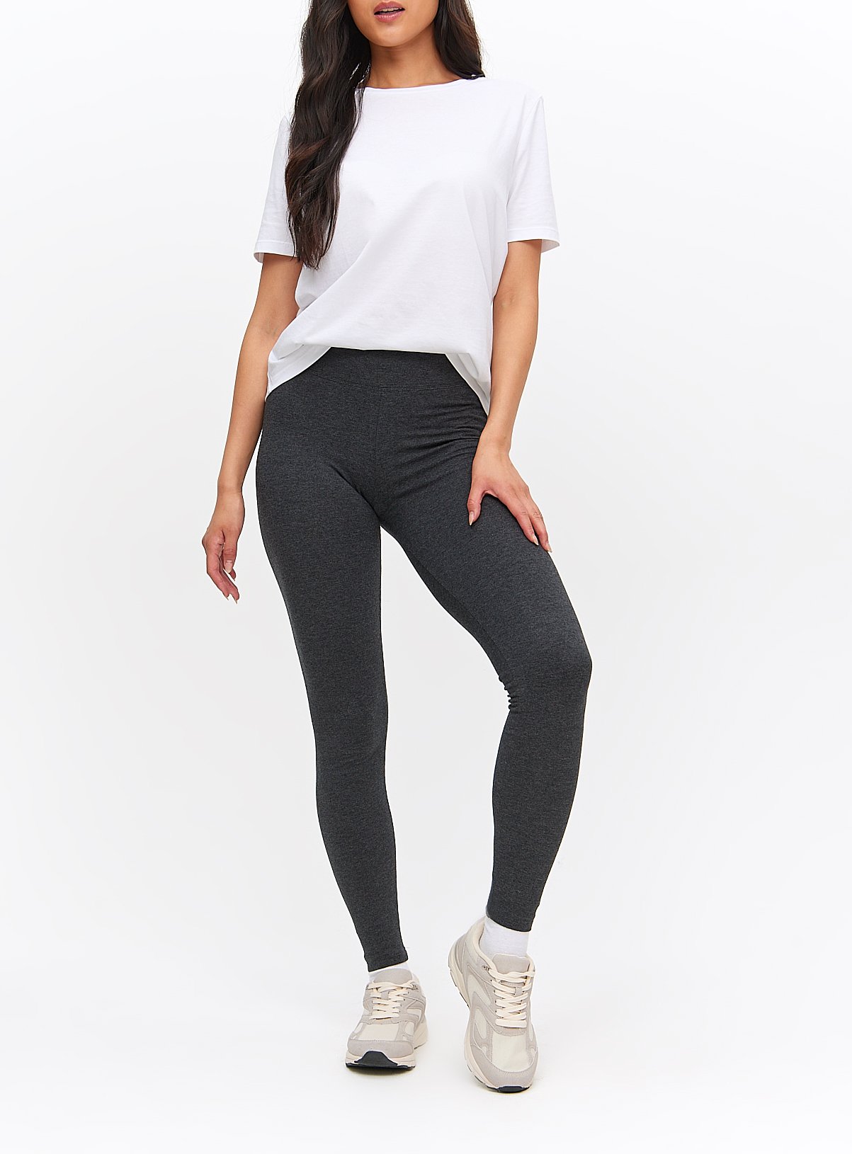 Grey Cotton Modal Leggings XL