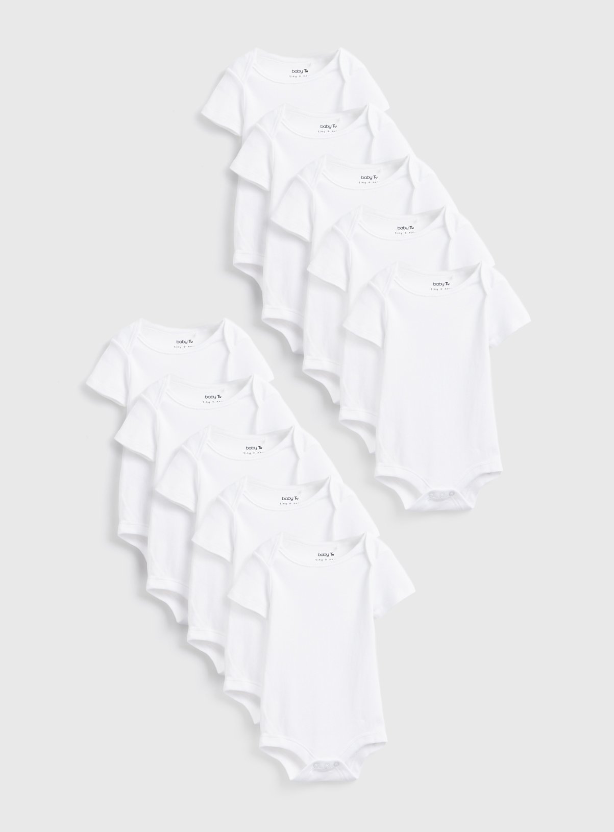 White Bodysuit 10 Pack 2-3 years