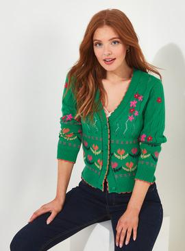 JOE BROWNS Embroidered Scalloped Cardigan 