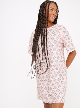 Pink Floral Ditsy Short Sleeve Nightdress 