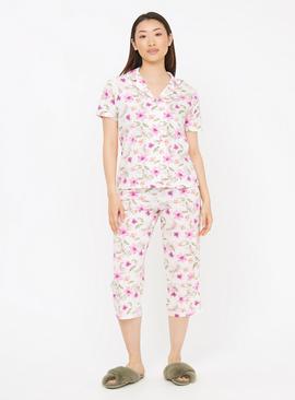 Hibiscus Flower Print Short Sleeve Pyjamas 