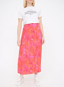 Bright Pink Leopard Print Column Skirt  