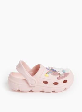 Pink Unicorn Light Up Clogs With Ankle Strap 