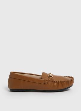 Tan Wide Fit Driving Loafers 