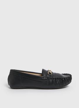 Black Wide Fit Driving Loafers 