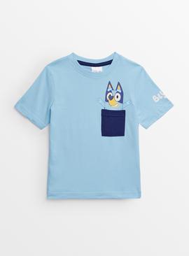 Bluey Blue Pocket Graphic T-Shirt 