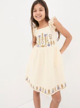 FATFACE Embroidered Strappy Dress 3-4 Years
