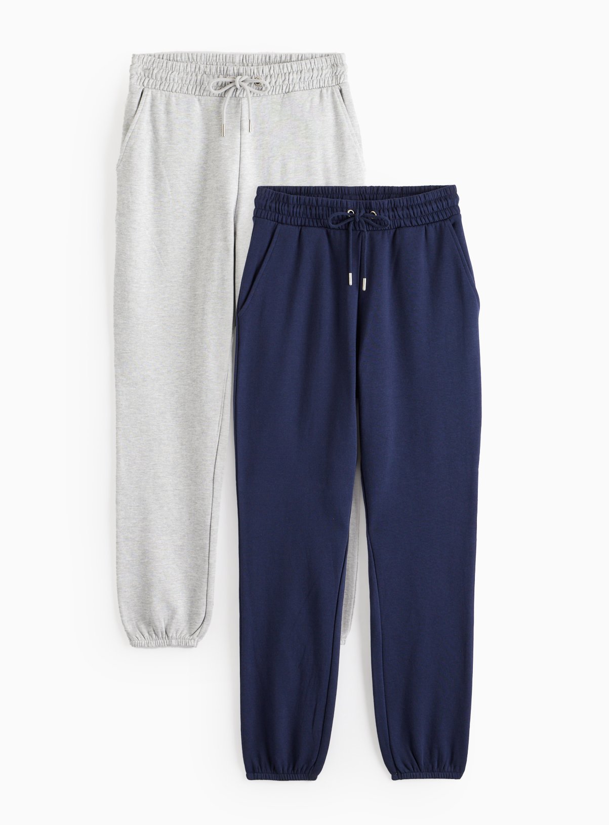 Grey Marl and Navy Joggers 2 Pack S