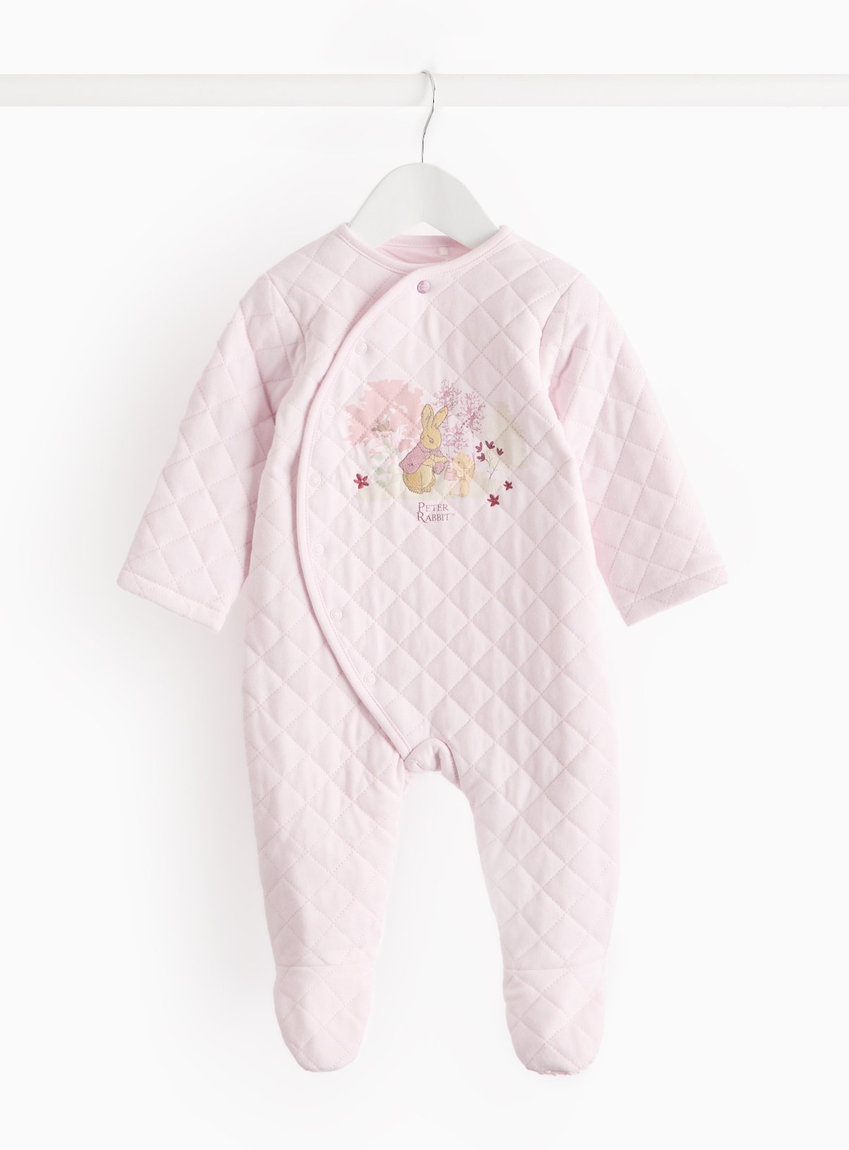 Peter Rabbit Pink Quilted 2.5 Tog Sleepsuit 